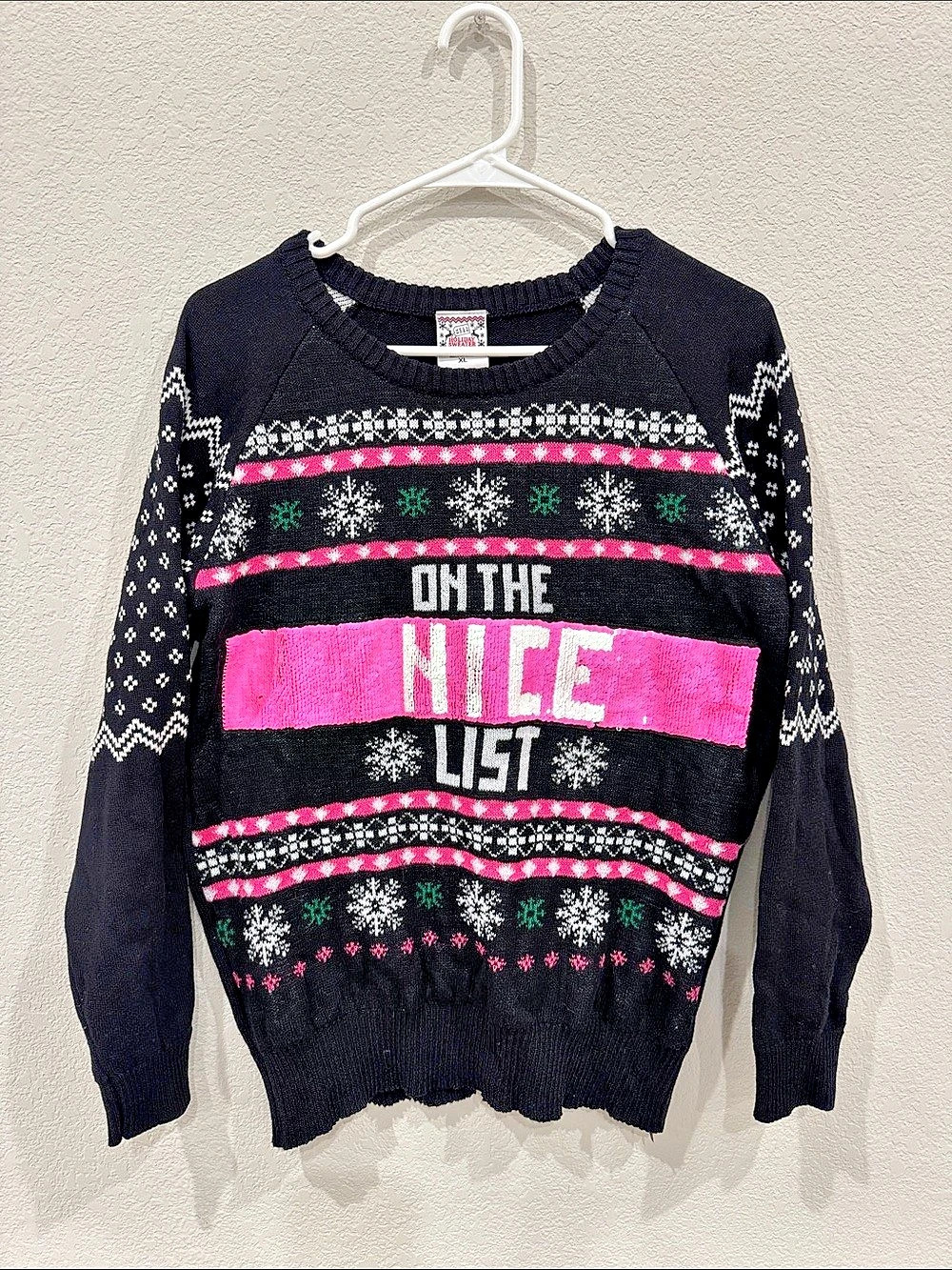 Christmas Sweater- On the Nice/Naughty List Reversible Sequins